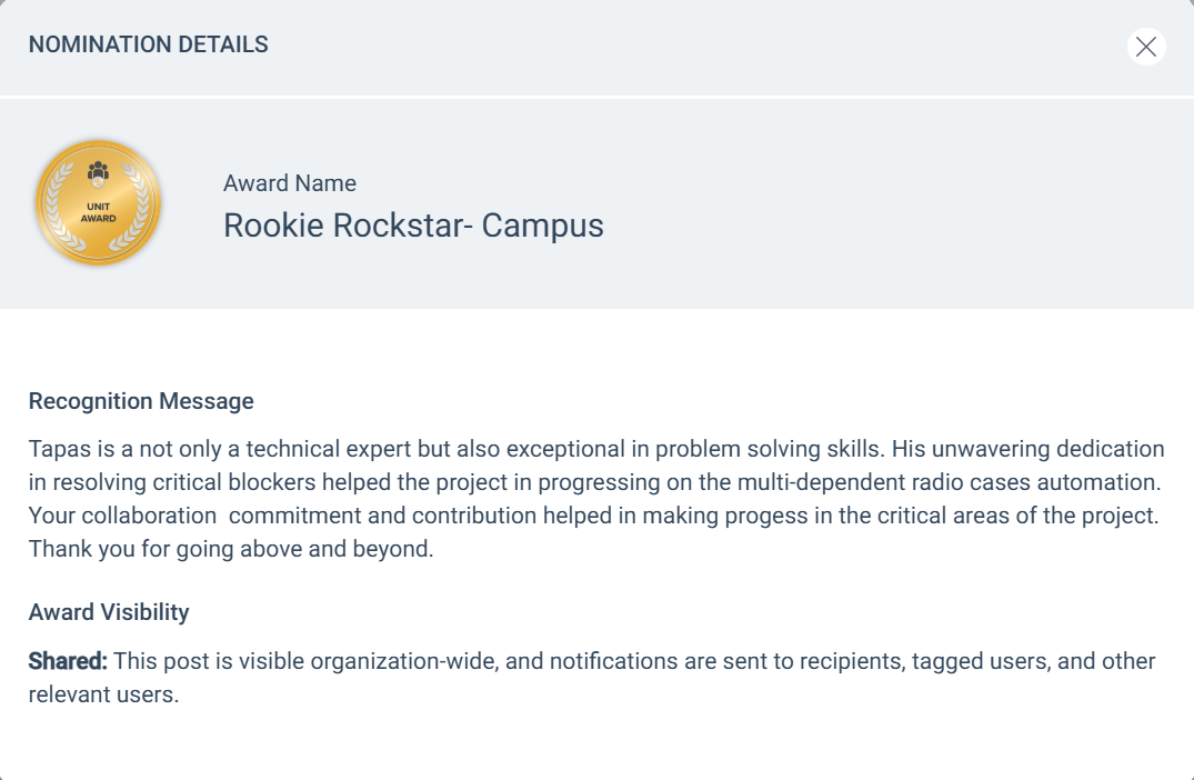 Rookie Rockstar – Campus Award